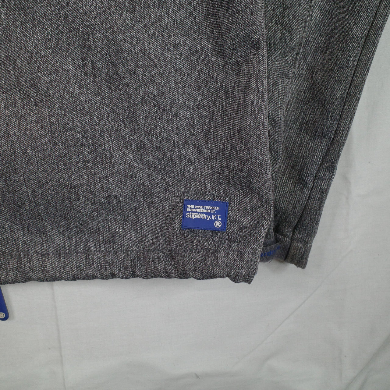 Superdry Jacket Windtrekker Grey Blue Fleece Lined Mens XL