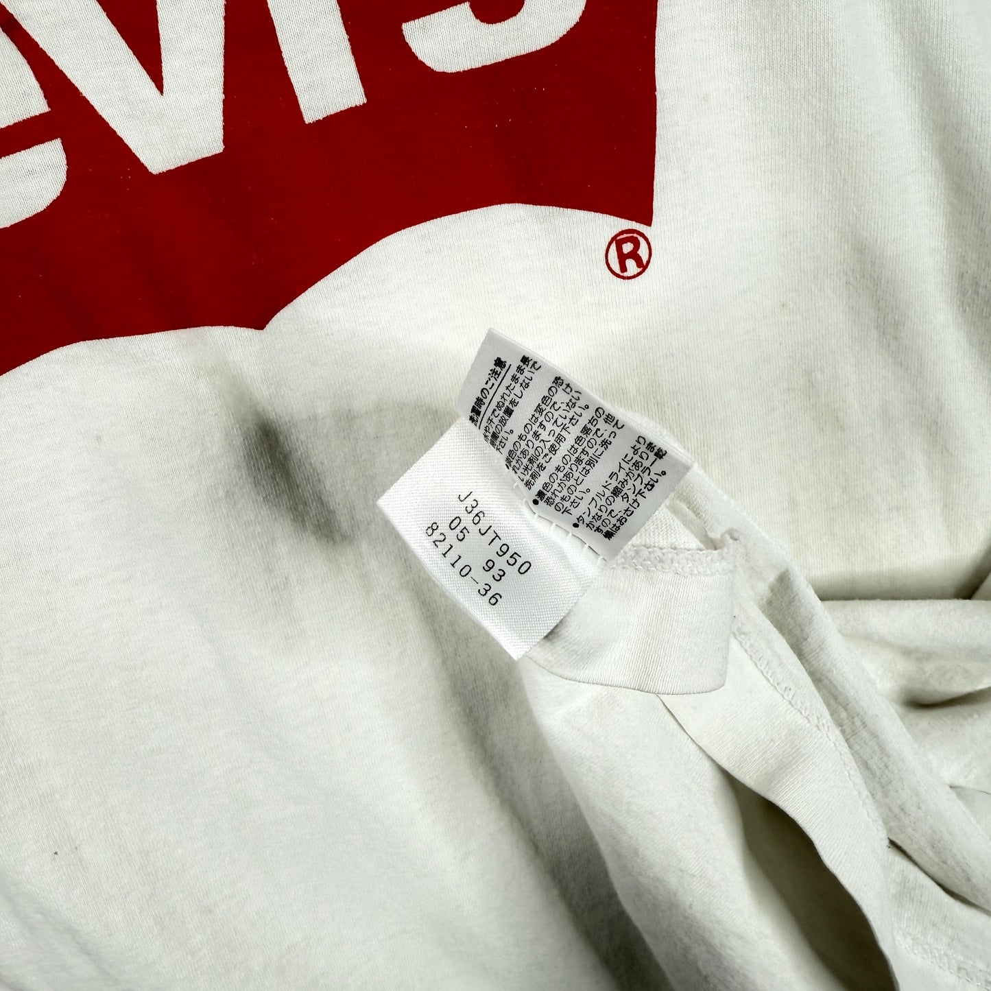 Vintage Levis Knitwear White T-Shirt Single Stitch Mens Large