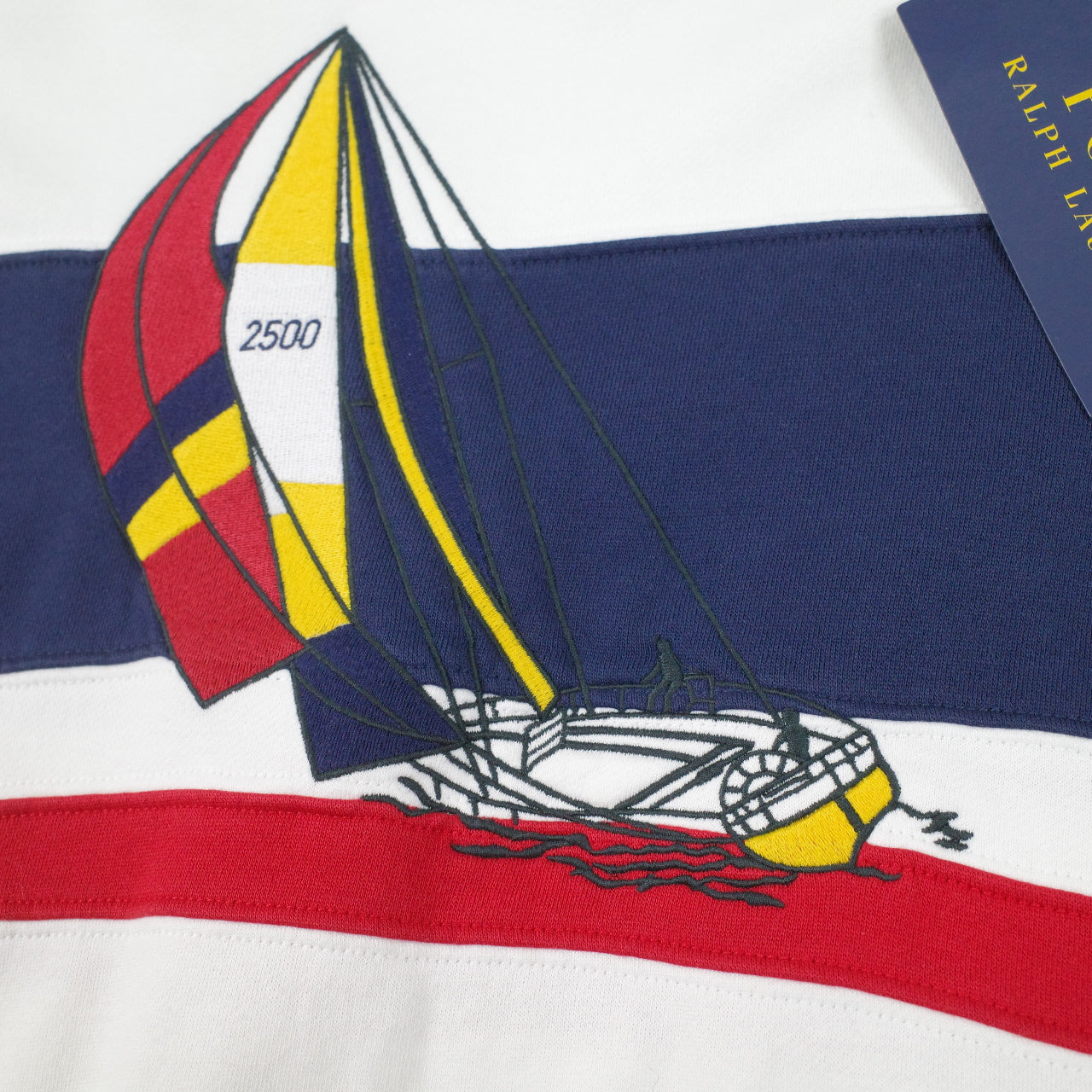 Polo Ralph Lauren CP RL 93 Sailboat 2500 Yacht White Sweater Crewneck Mens Large NWT