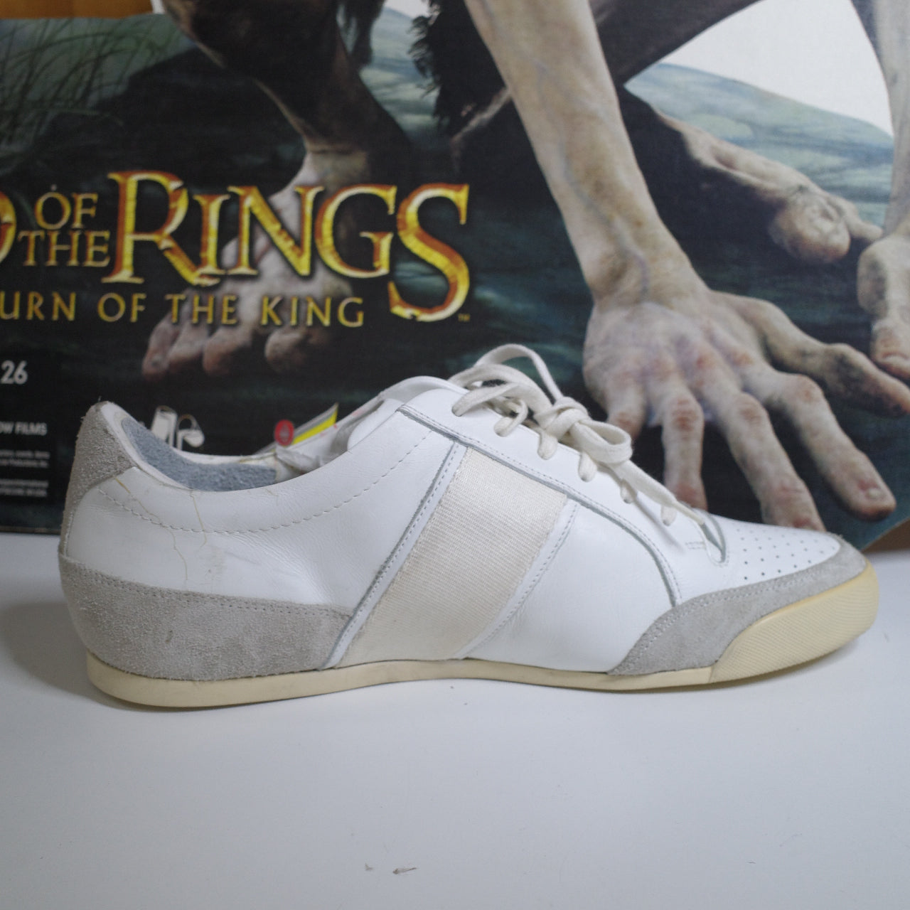 Burberry Suede Leather White/Grey Trainers EU 44 US11