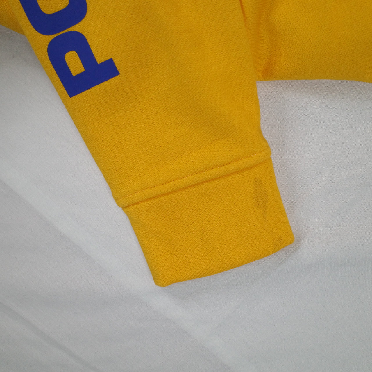 Polo Sport Ralph Lauren Motocross 1992 Yellow Fleece Hooded Sweatshirt Hoodie Mens Small NWT