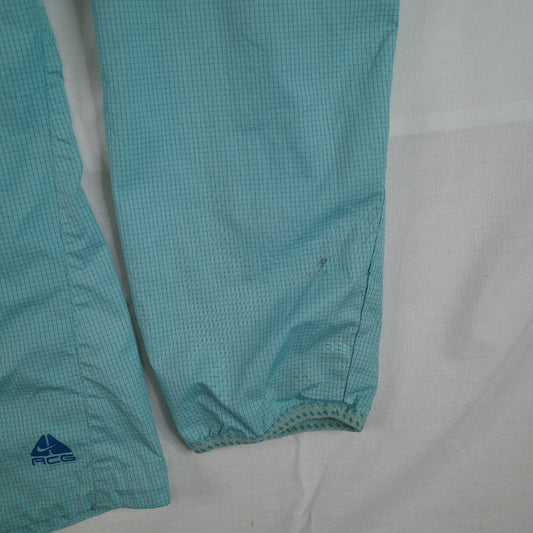 Nike ACG Grid Rip Stop Teal Kangaroo Half Zip Hooded Jacket Mens Medium