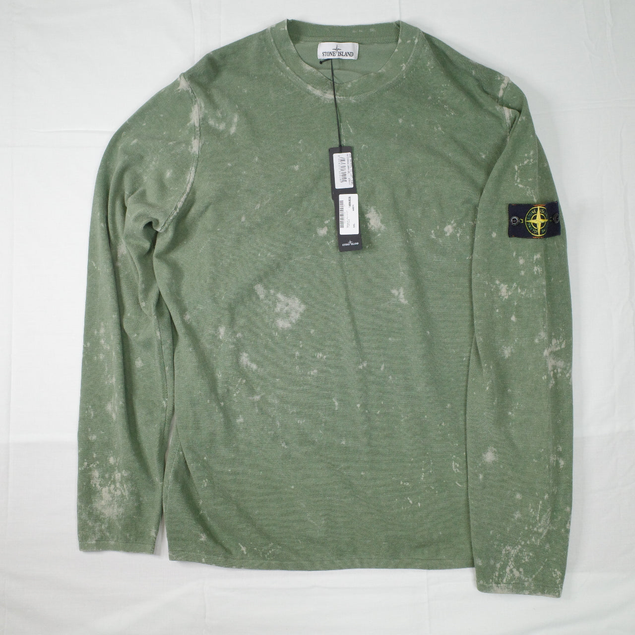 Stone Island OVD Acid Wash Green Thin Sweatshirt Crewneck XXL NWT