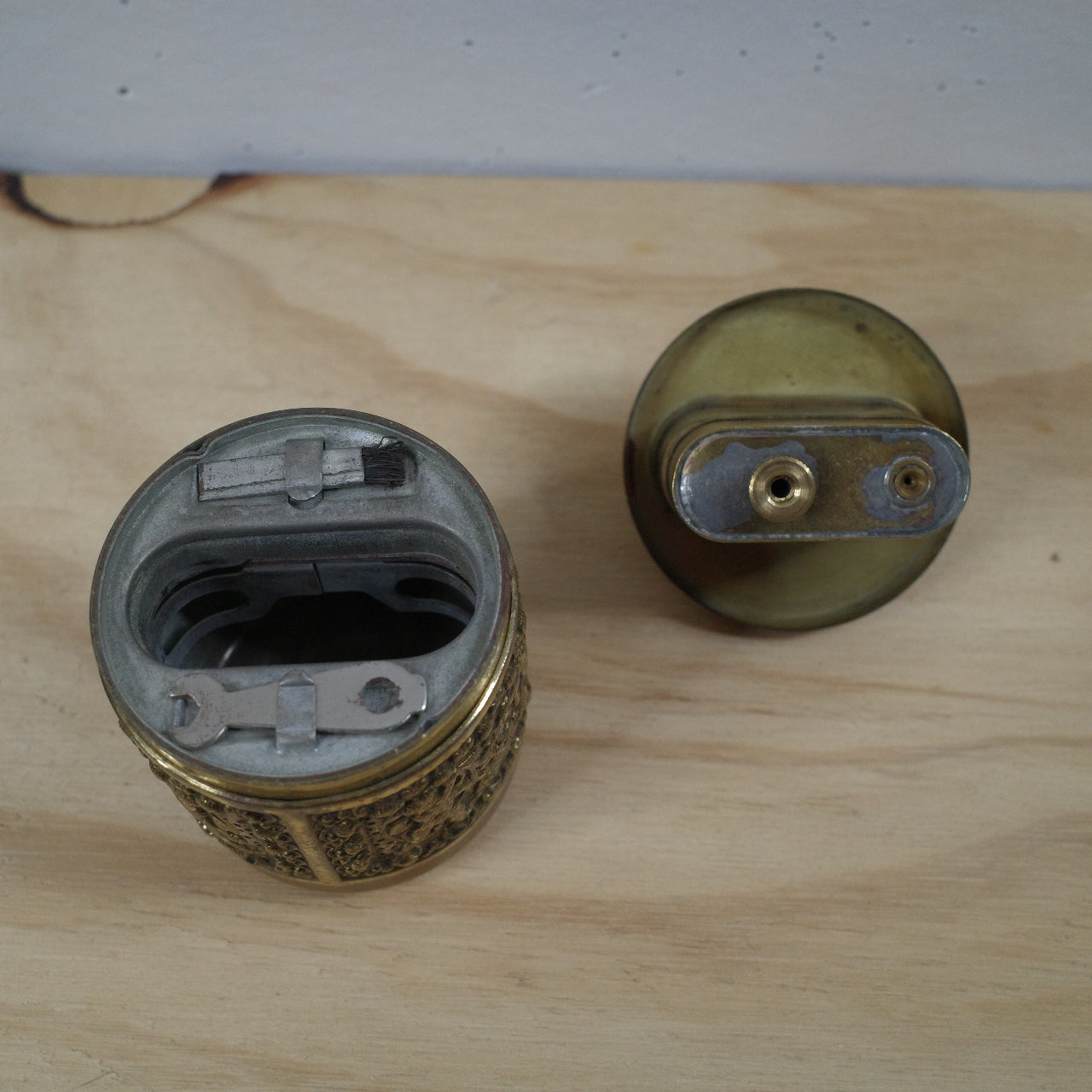 Erhard Table Lighter 1960's Cherub Brass Unrestored