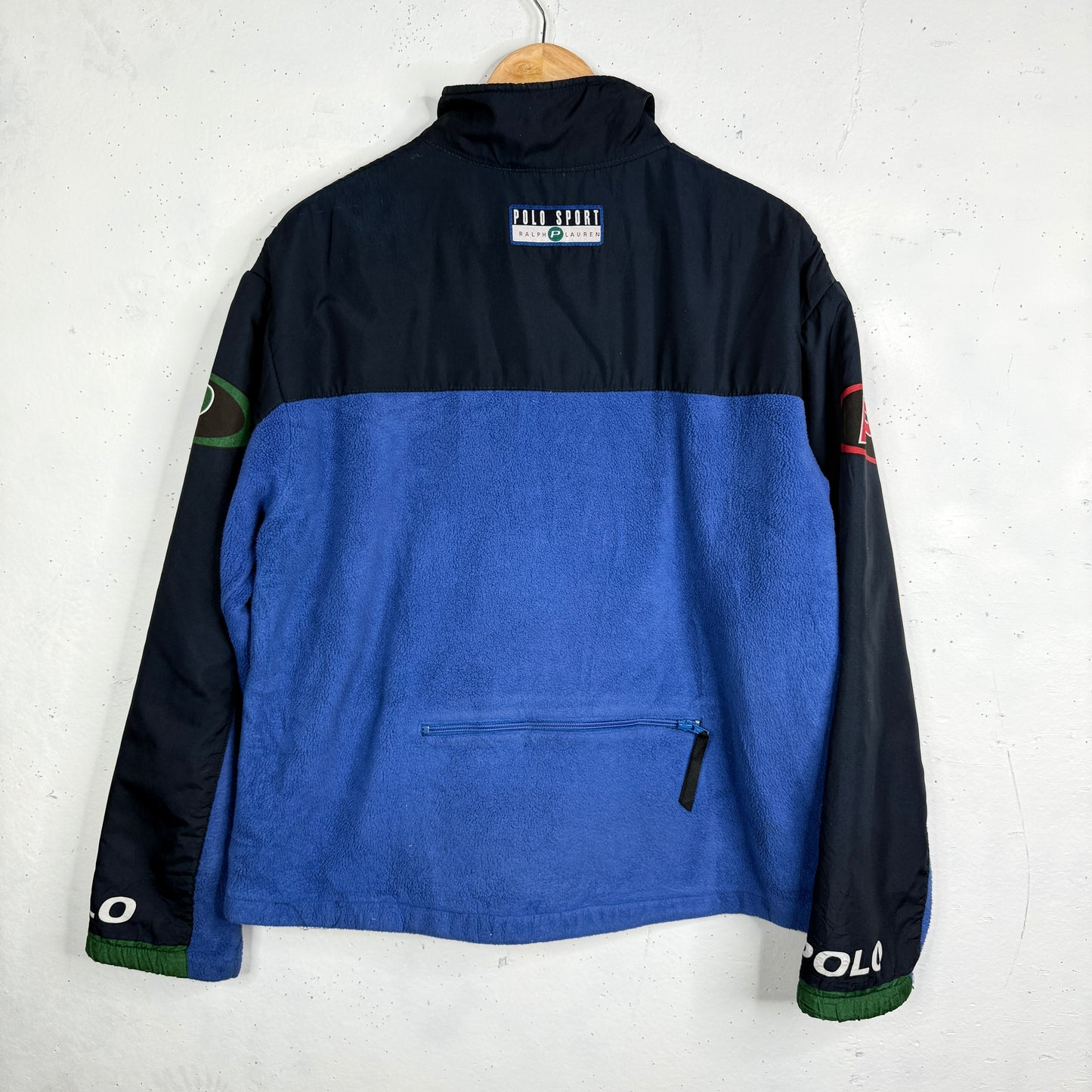 Vintage Polo Sport Ralph Lauren Pepsi Cycling Jacket Fleece Lined RARE Mens Medium
