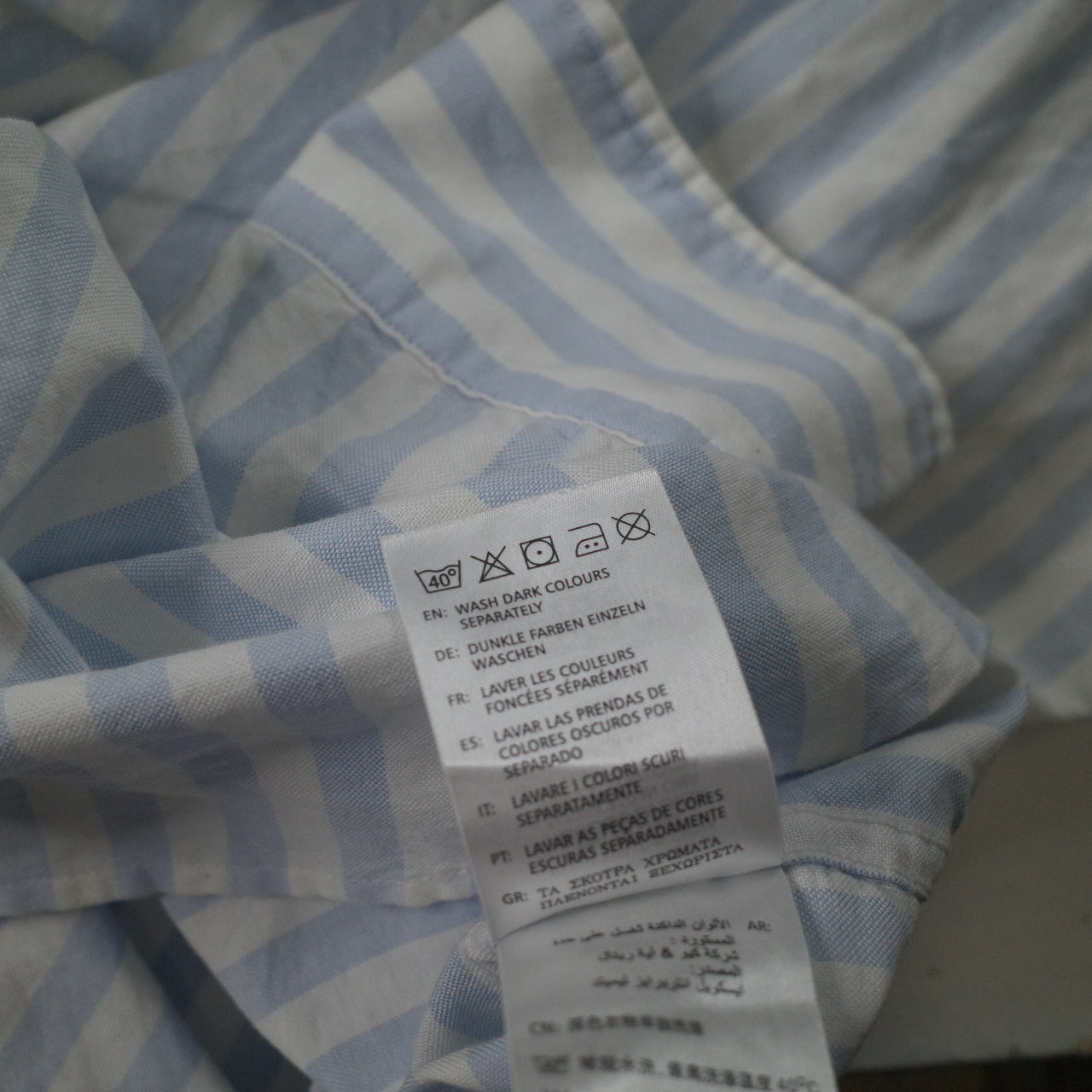 Gant Oxford Banker Blue White Stripe Cotton Button Up Mens 2XL