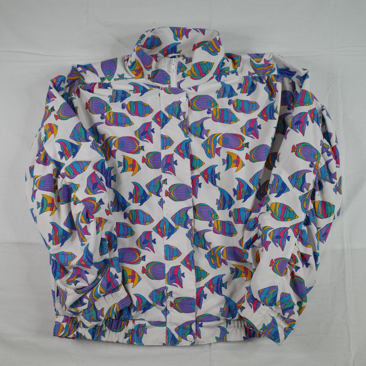 Duffel Sportswear Tropical Fish All Over Print 1980s Jacket Large
