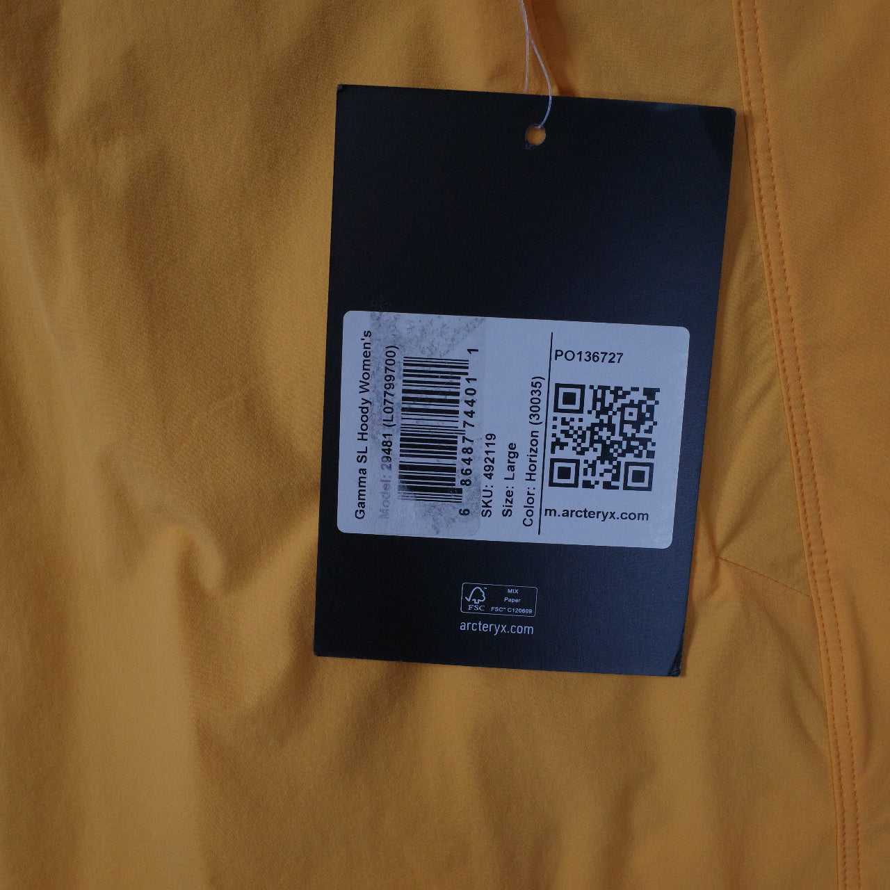 Arc'teryx Gamma SL Horizon Orange Yellow Windbreaker Jacket Womens Large NWT