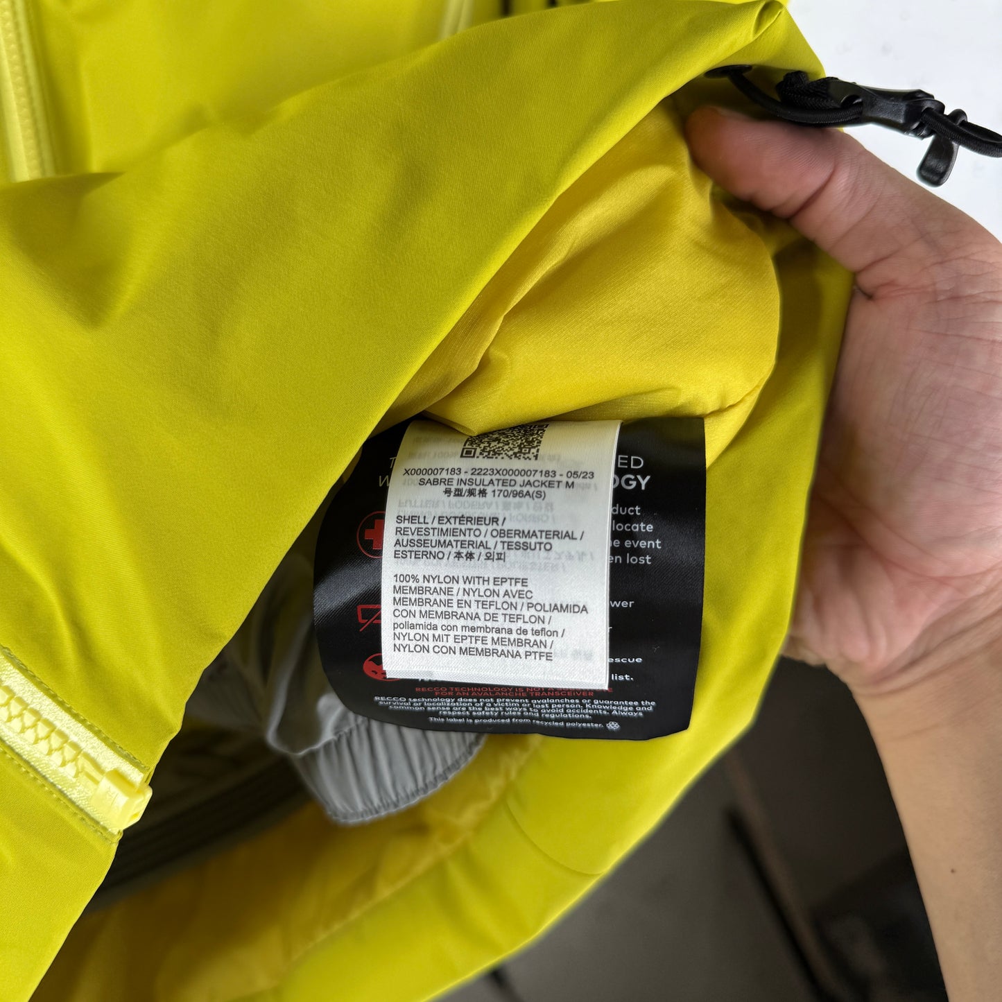 Arc'teryx Sabre Insulated Jacket Yellow Lampyre Jacket New Mens Small