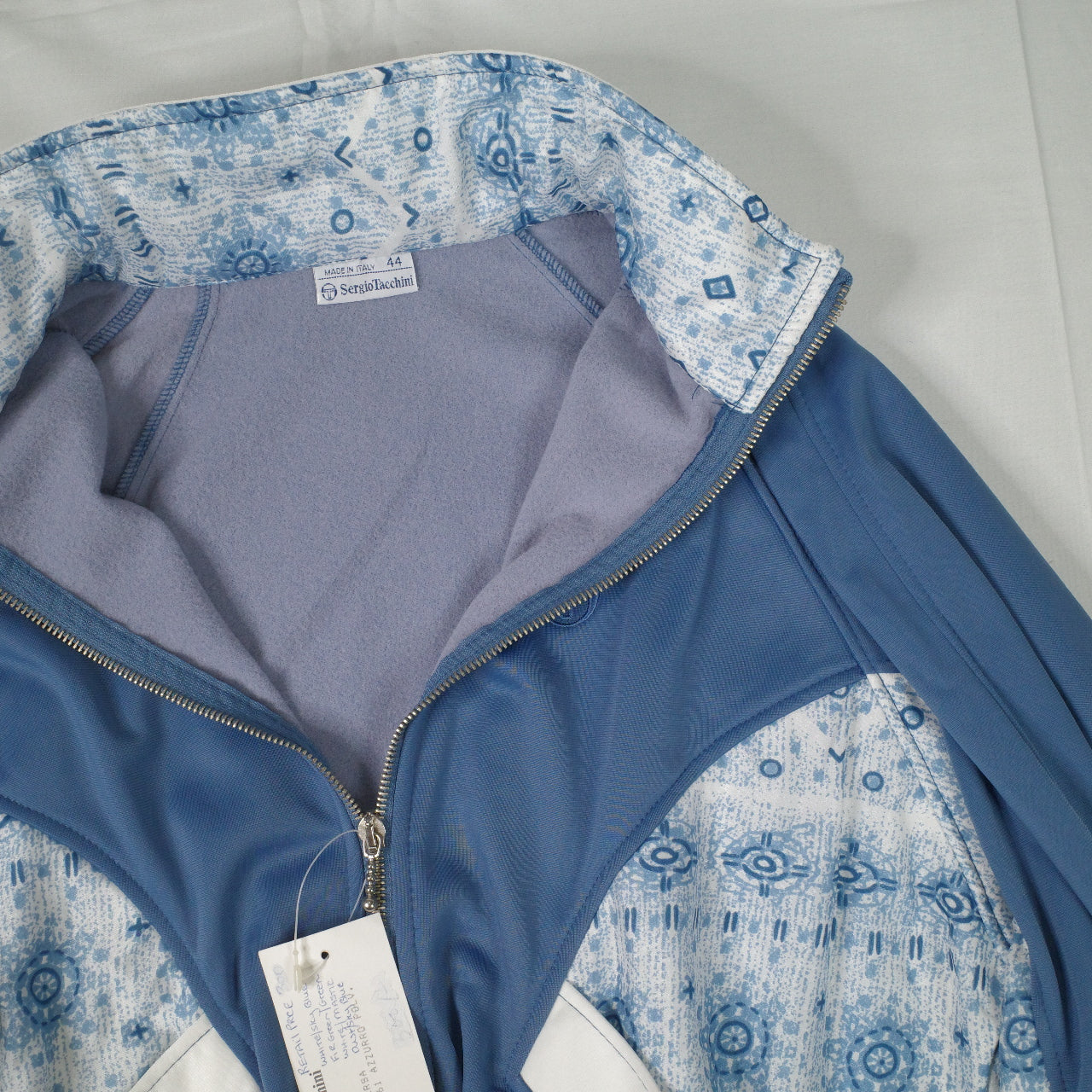 Vintage Sergio Tacchini Sample Promo Light Blue Track Set Jacket Pants Italy Made Womens Small NWT rare