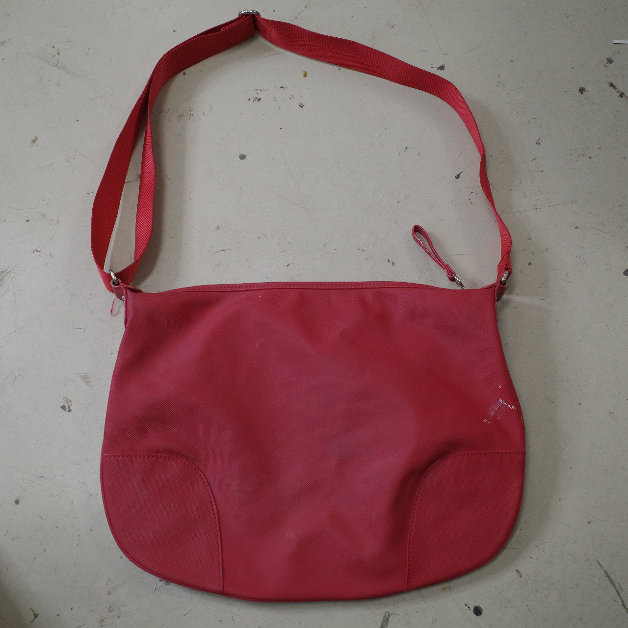 Lacoste Shoulder Bag Hobo Bag Red Leather