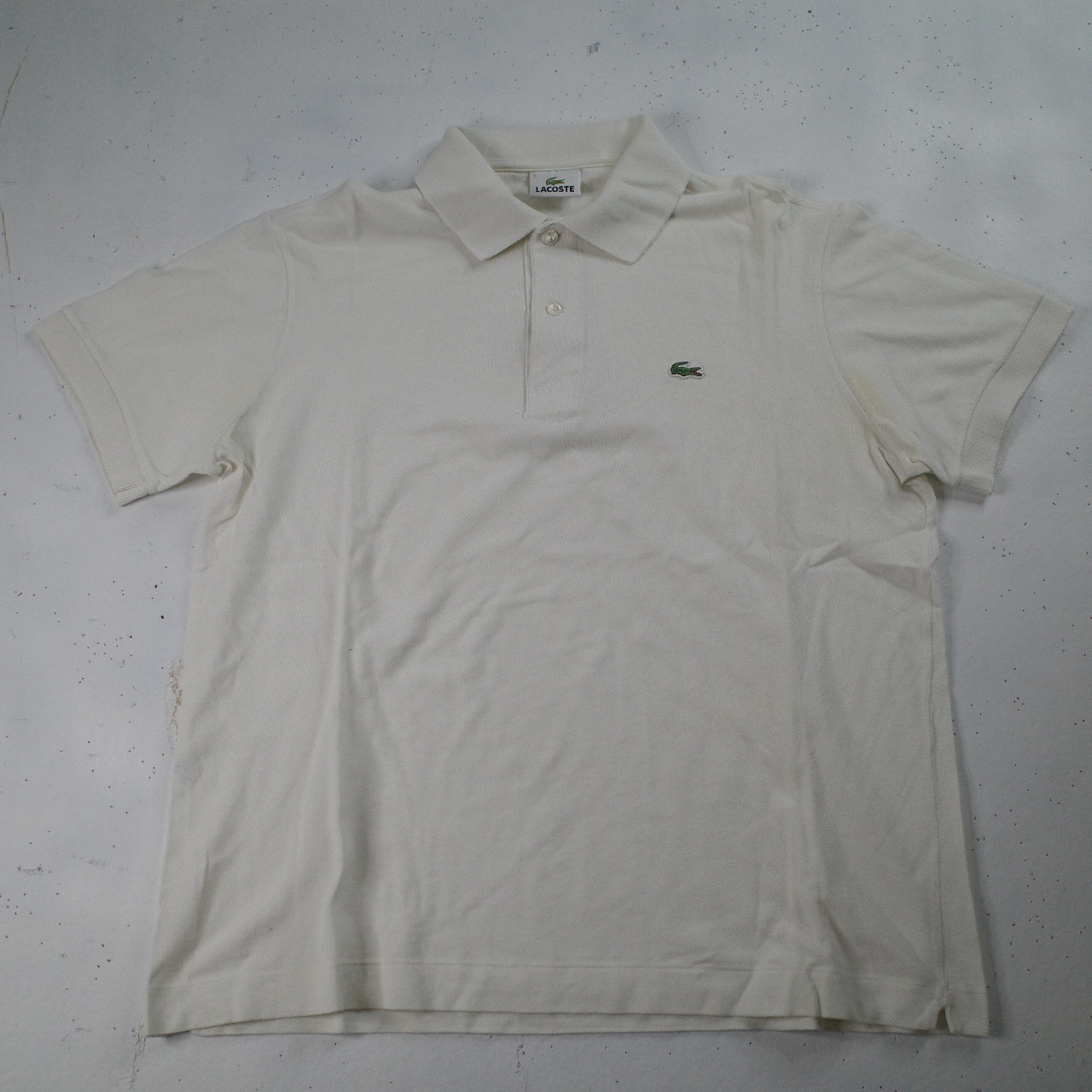 Vintage Lacoste Polo Shirt White Short Sleeve Mens Size 5 Large