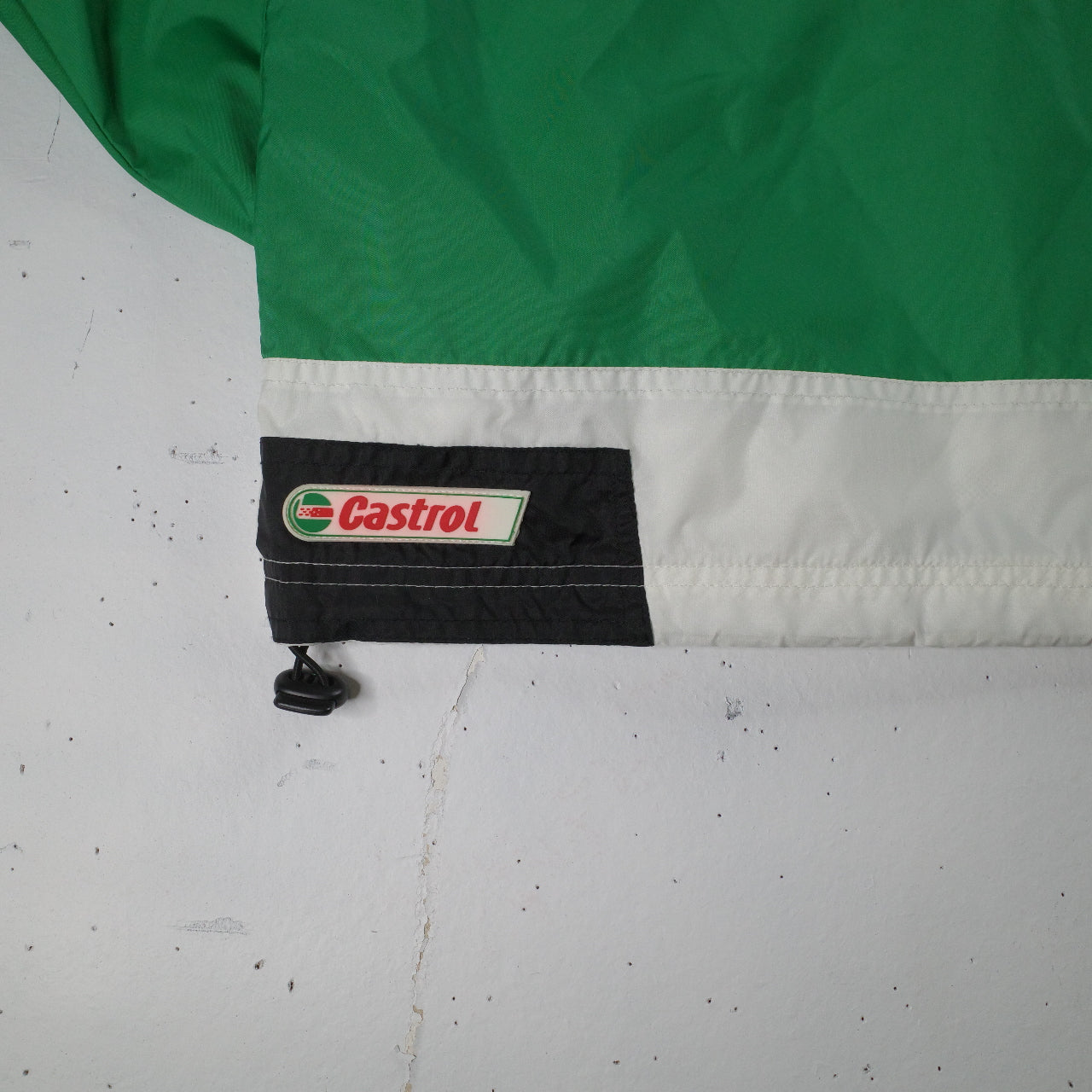 Vintage Castrol Racing Jacket Full Zip Green White Mens XL