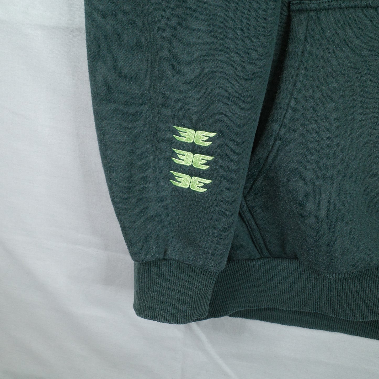 Elite Eleven Hoodie Green Neon Logo Hoodie Oversized Sweater Pullover Mens Small
