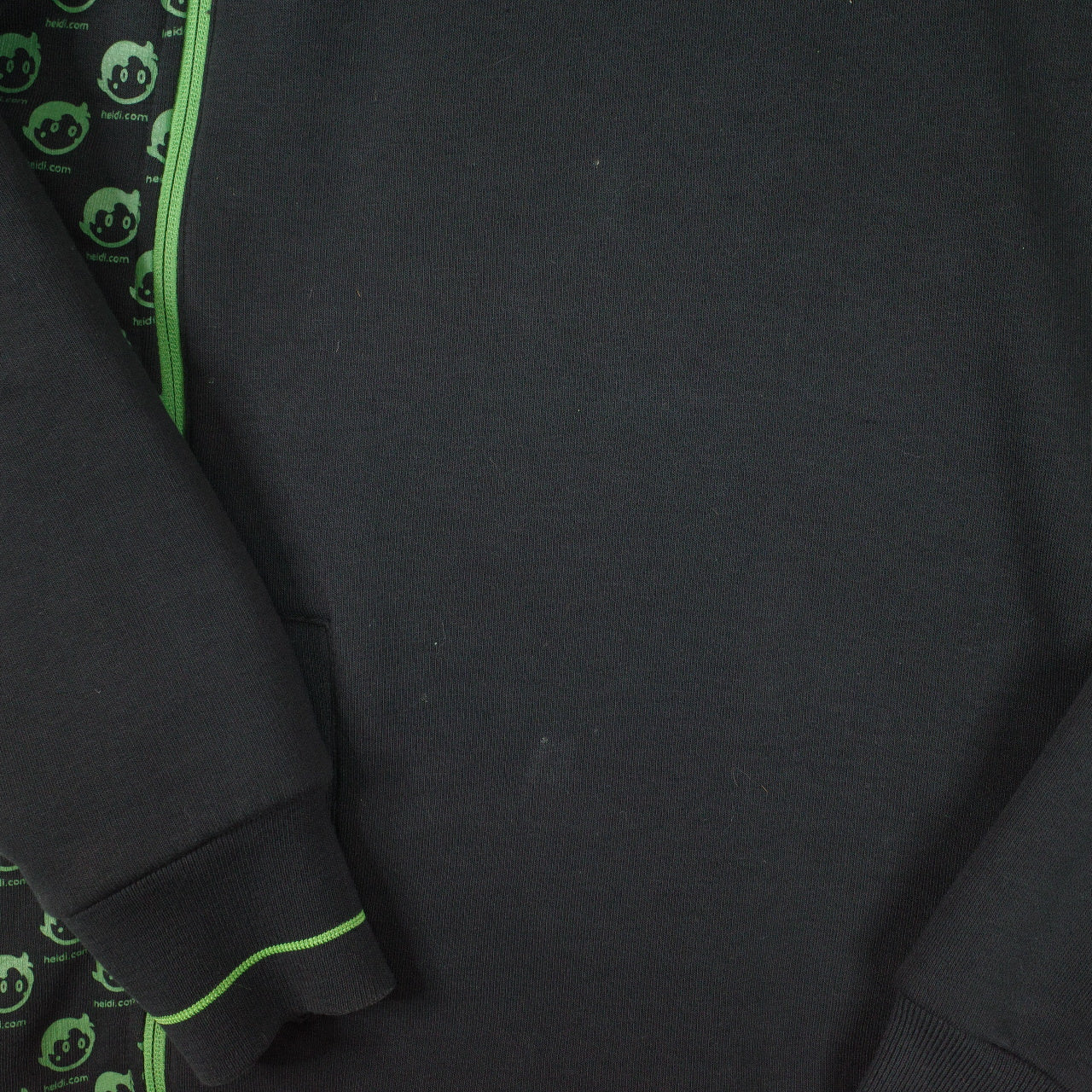 Heidi dot com 2 Zip Neon Black Hooded Zip Up Jacket Unisex XL