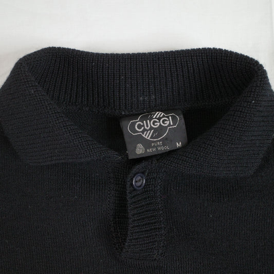 Vintage Coogi 80's Black Wool Cuggi Quarter Button Sweater Black Mens Medium