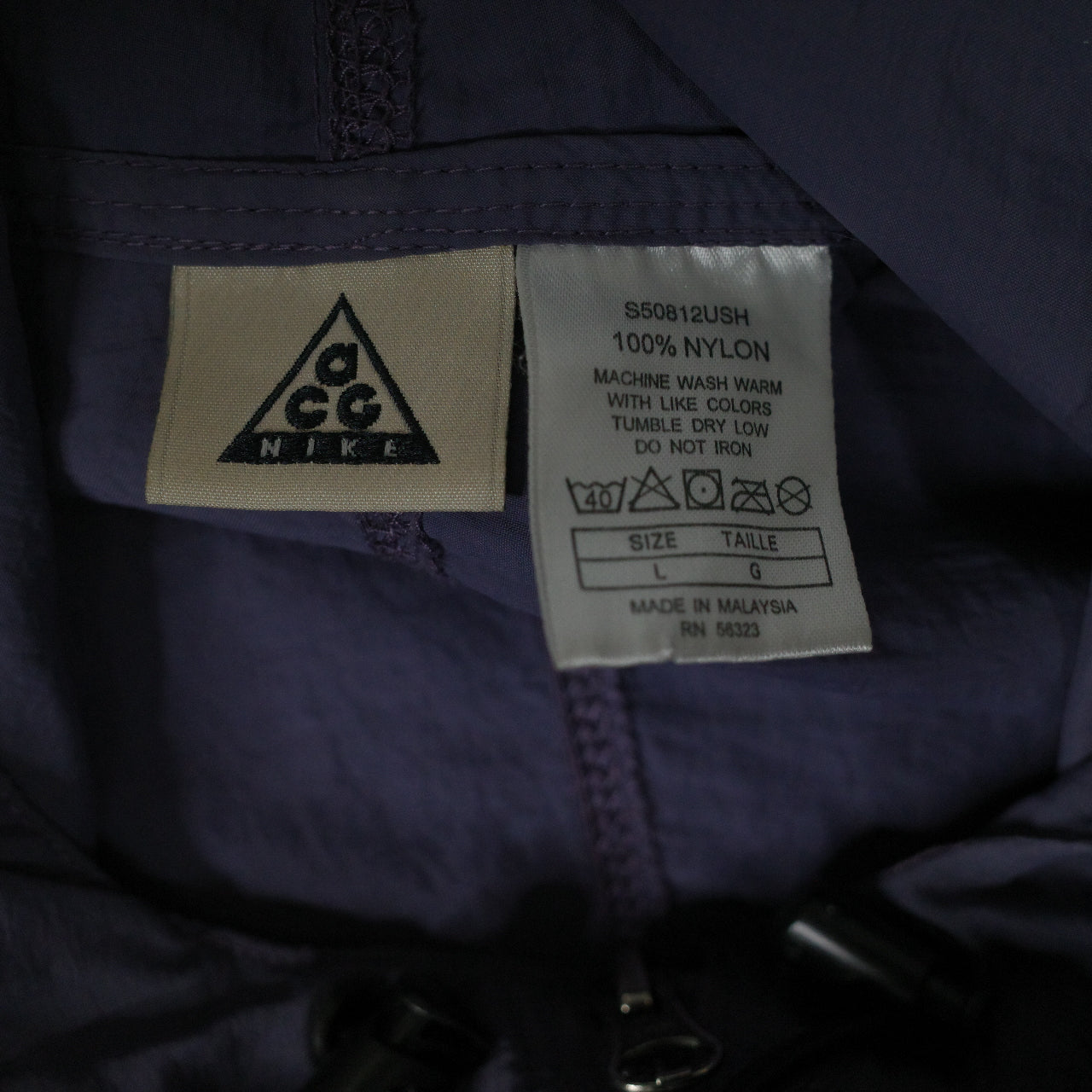 Vintage Nike ACG Purple Maroon Packable Windbreaker Jacket Mens Large FITS XL