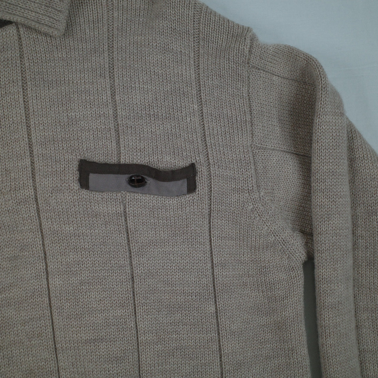Sovrano Pure Wool Knit Australian Made 90's Collared Light Brown Sweater Men's Large