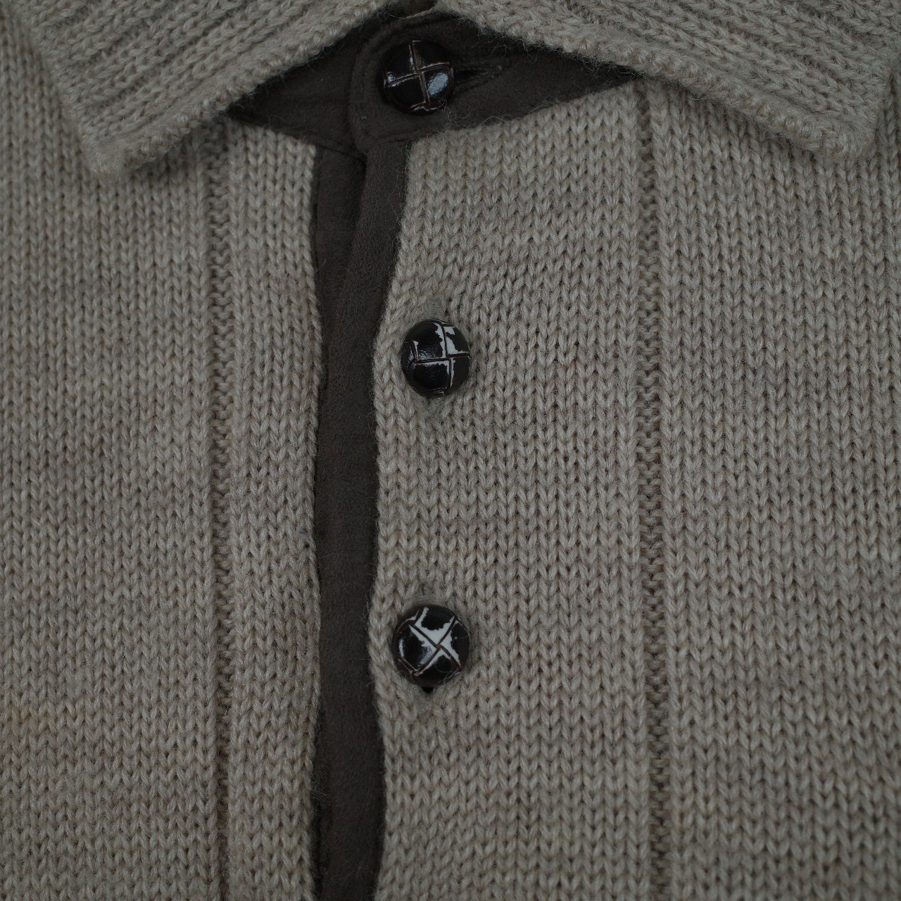 Sovrano Pure Wool Knit Australian Made 90's Collared Light Brown Sweater Men's Large