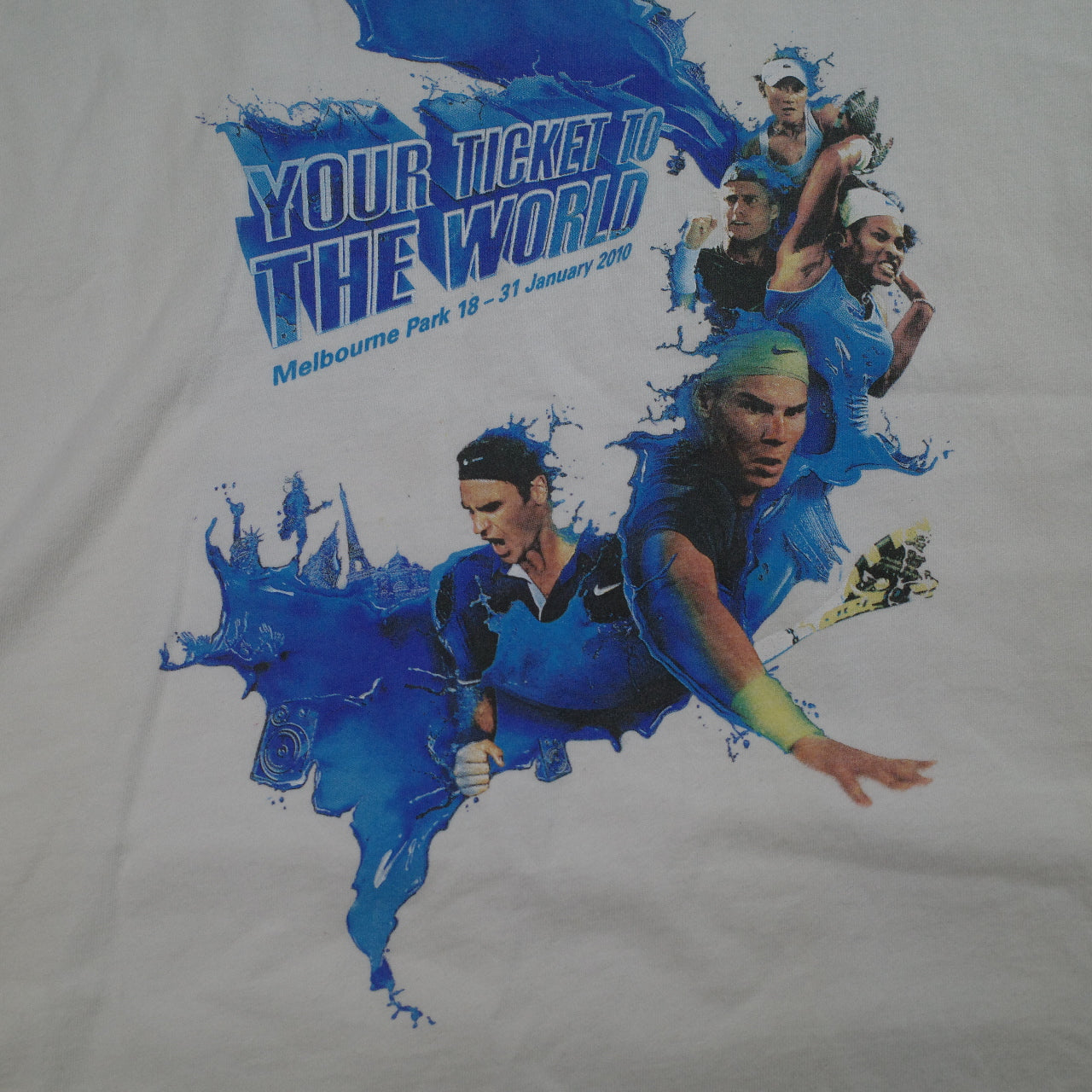 Australian Open 2010 21 Years Winner Back Print T-Shirt White Mens Small