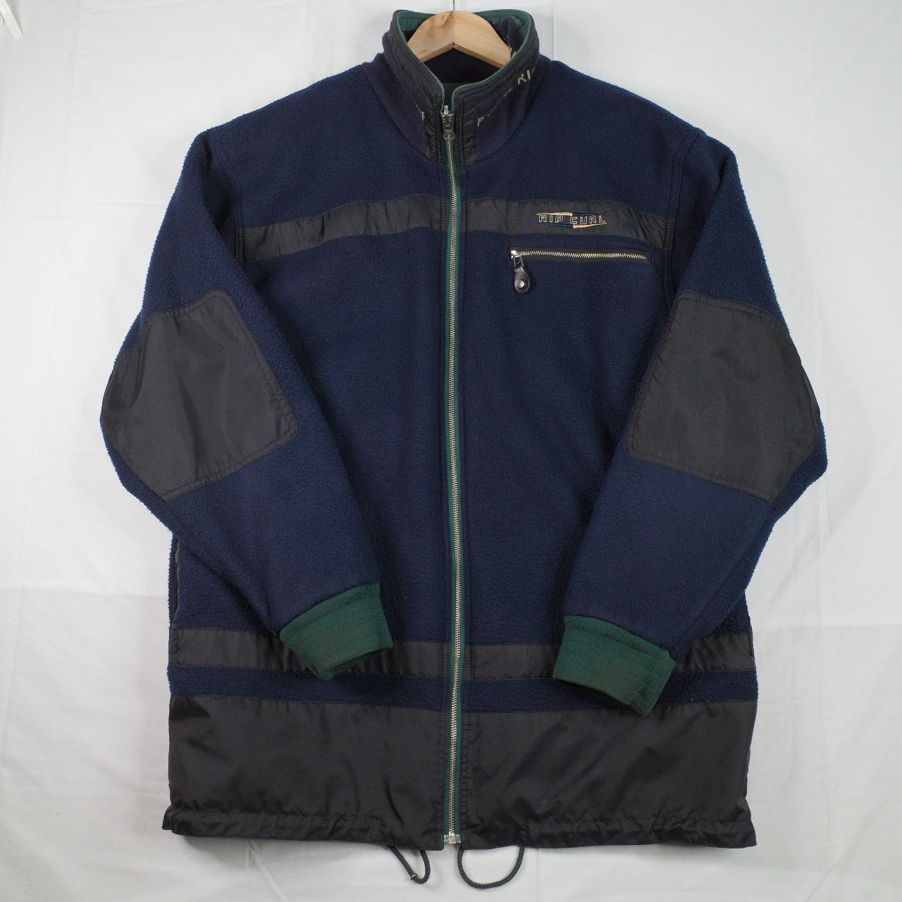 Vintage Ripcurl Green Navy 'The Search' Reversible Jacket 90's Size L Zip Up Jacket Mens Large