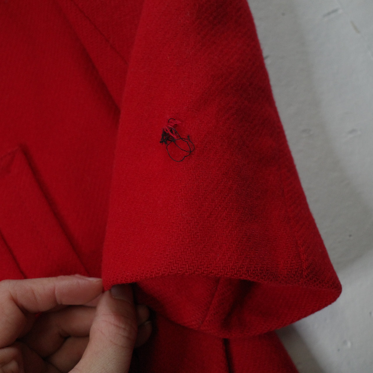 Pendleton Double Breasted 1970's Pea Long Wool Red Coat Women's 8 USA Made