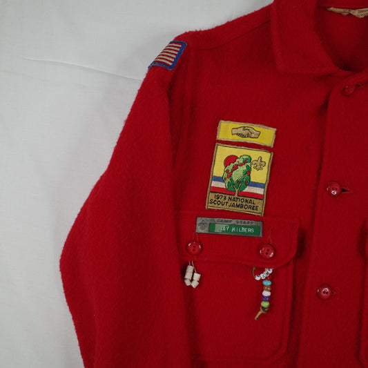 Vintage Boy Scouts of America Jacket Men’s Red 1973 Jamboree Scout Leader Jacket