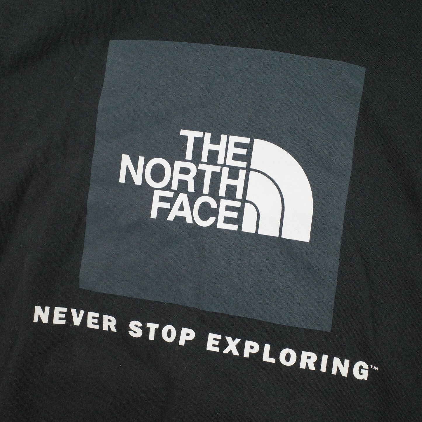 The North Face Graphic Never Stop Exploring Spell Out Black Men’s Small Hoodie