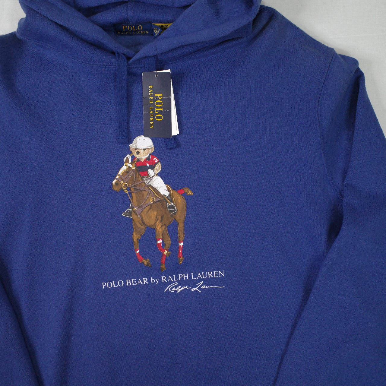 Polo Ralph Lauren Preppy Bear Polo Bear Pullover Hoodie Hooded Sweatshirt Blue Mens XXL