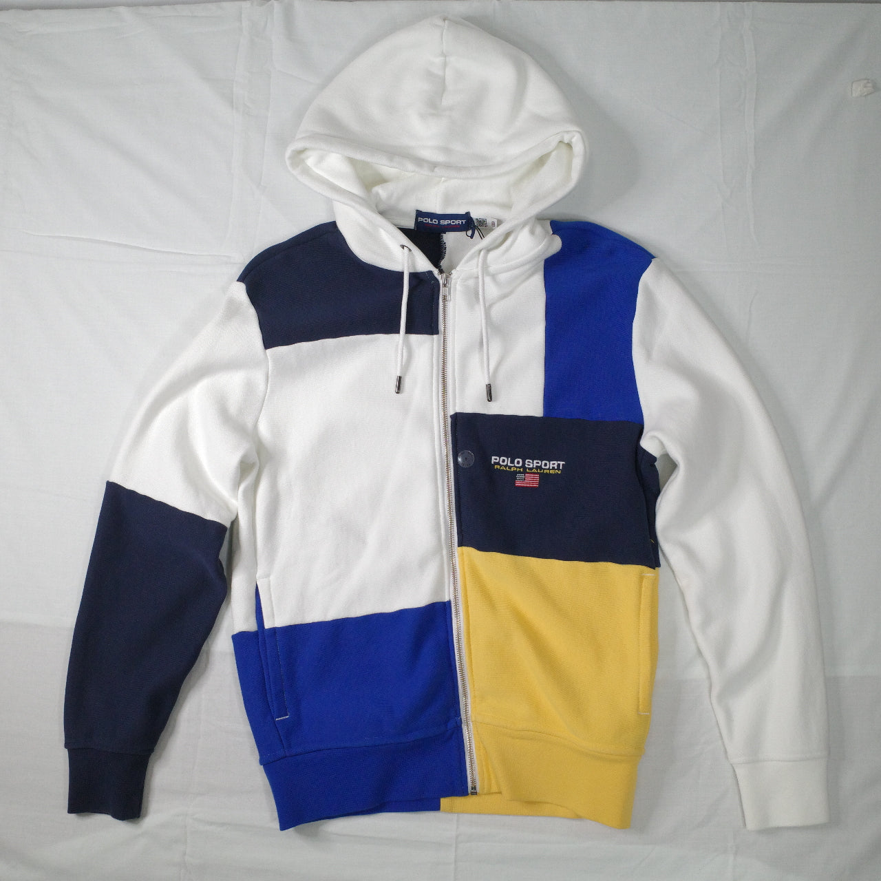 Polo Ralph Lauren Colour Block Multi Color Zip Hoodie Mens Small NWT