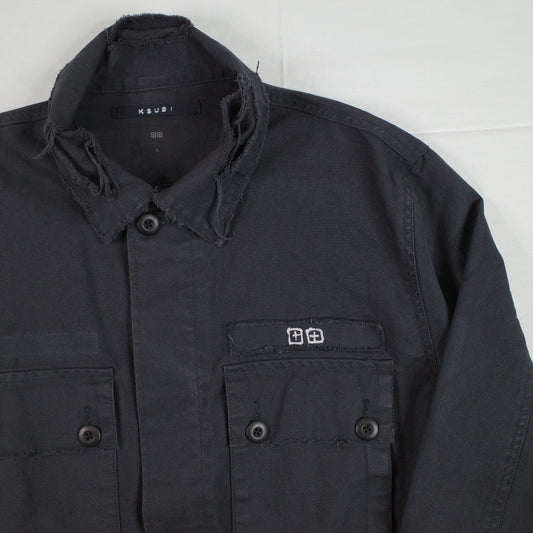 Ksubi Field Jacket You Stole My Nirvana Black Button Up Mens Large