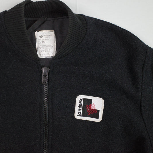 Protector Kembla Mens 70s Black Wool Blend Laminex Worker Bomber Australian Made Size 80 Fits L