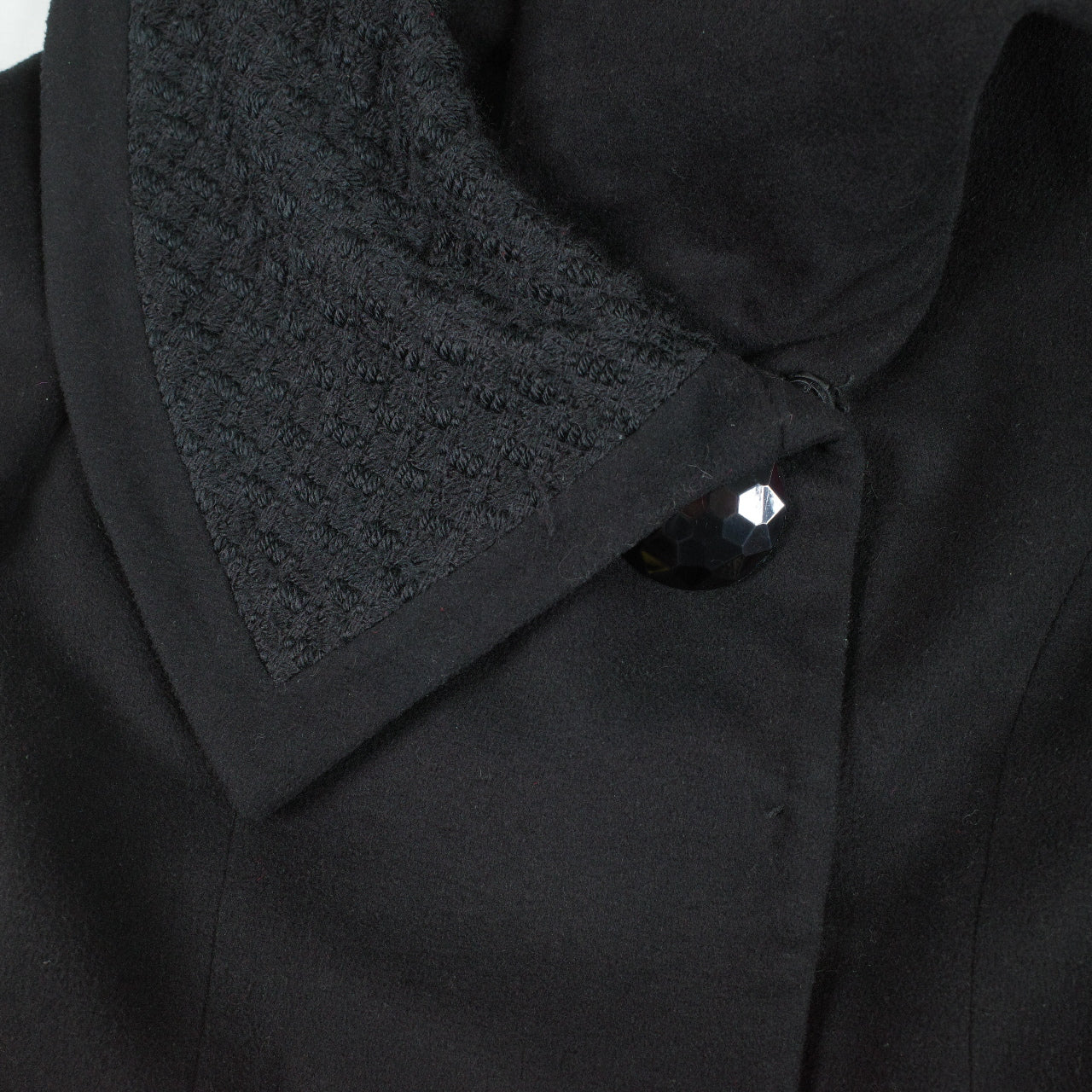 Anna Sui Black Wool Button Knee Length Coat 6