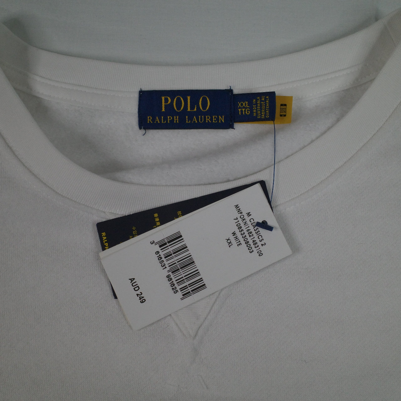 Polo Ralph Lauren Preppy Bear Polo Bear Pullover Sweatshirt White Mens XXL NWT