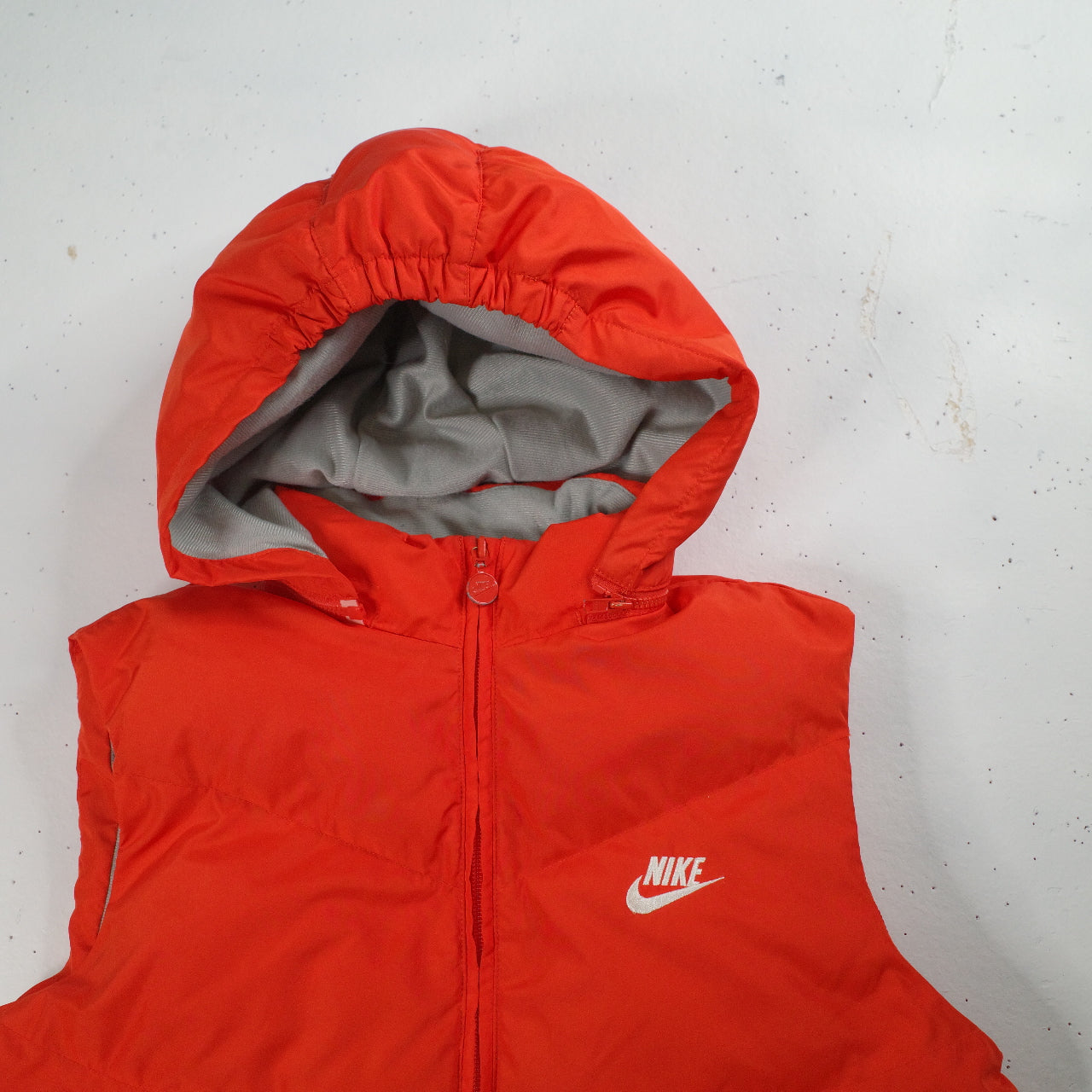 Vintage Nike Athletics Department Orange Puffer Track Field Detachable Hood Men's Small
