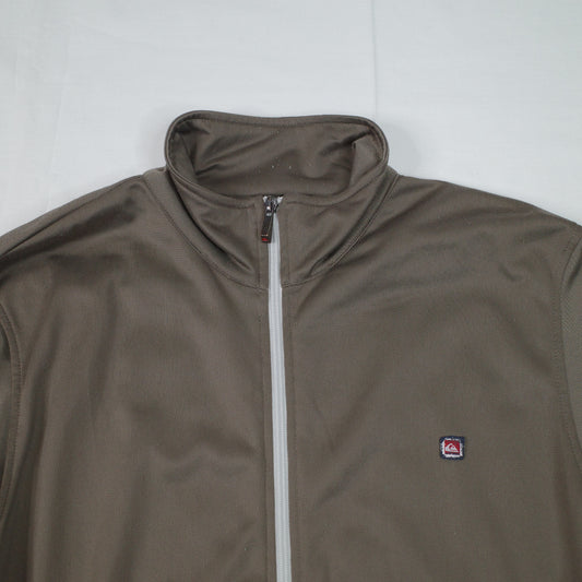 Quicksilver Vintage Light Brown Full Zip Track Jacket Mens Medium