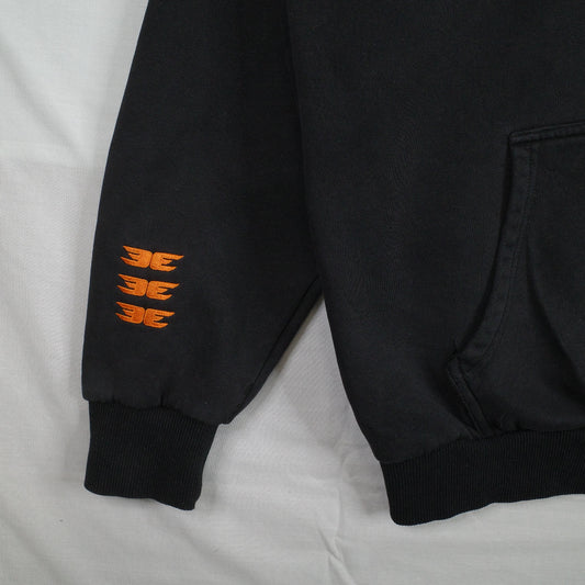 Elite Eleven Hoodie Orange Logo Black Hoodie Oversized Sweater Pullover Mens Small