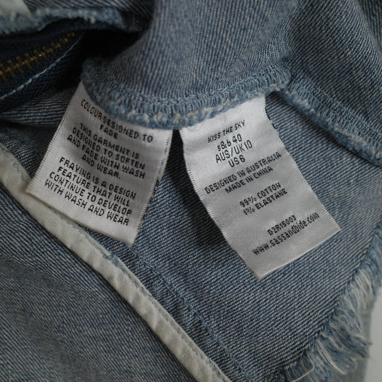 Sass & Bide Denim Jacket Kiss The Sky Collection Western US6 Aus UK10