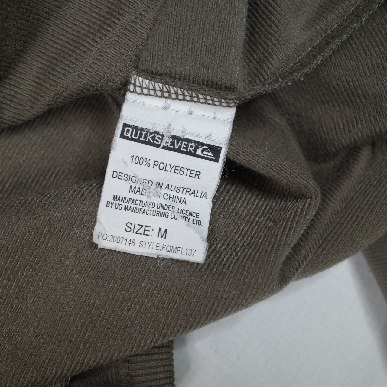 Quicksilver Vintage Light Brown Full Zip Track Jacket Mens Medium