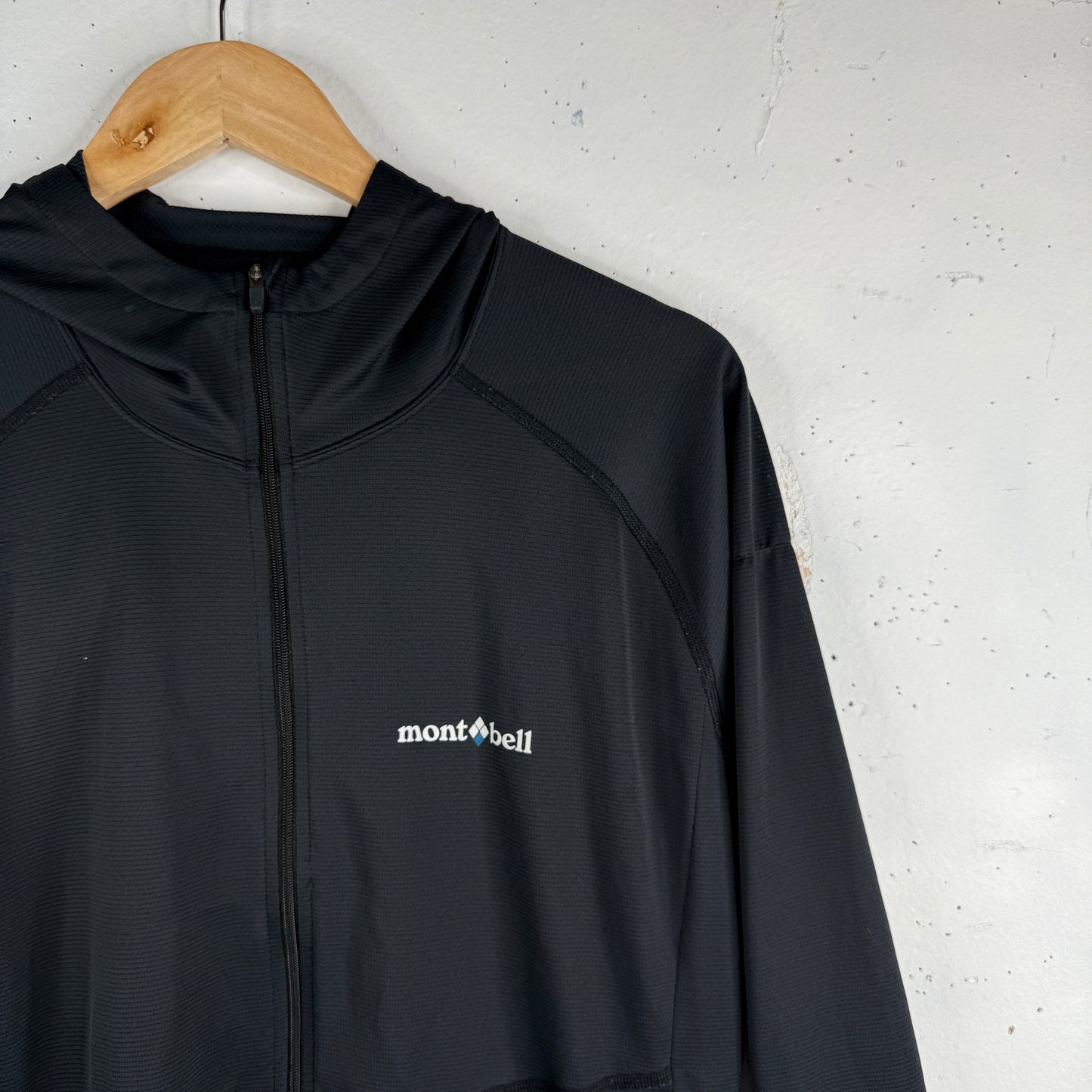 Montbell Light Running Hooded Full Zip Grey Jacket Mens Medium