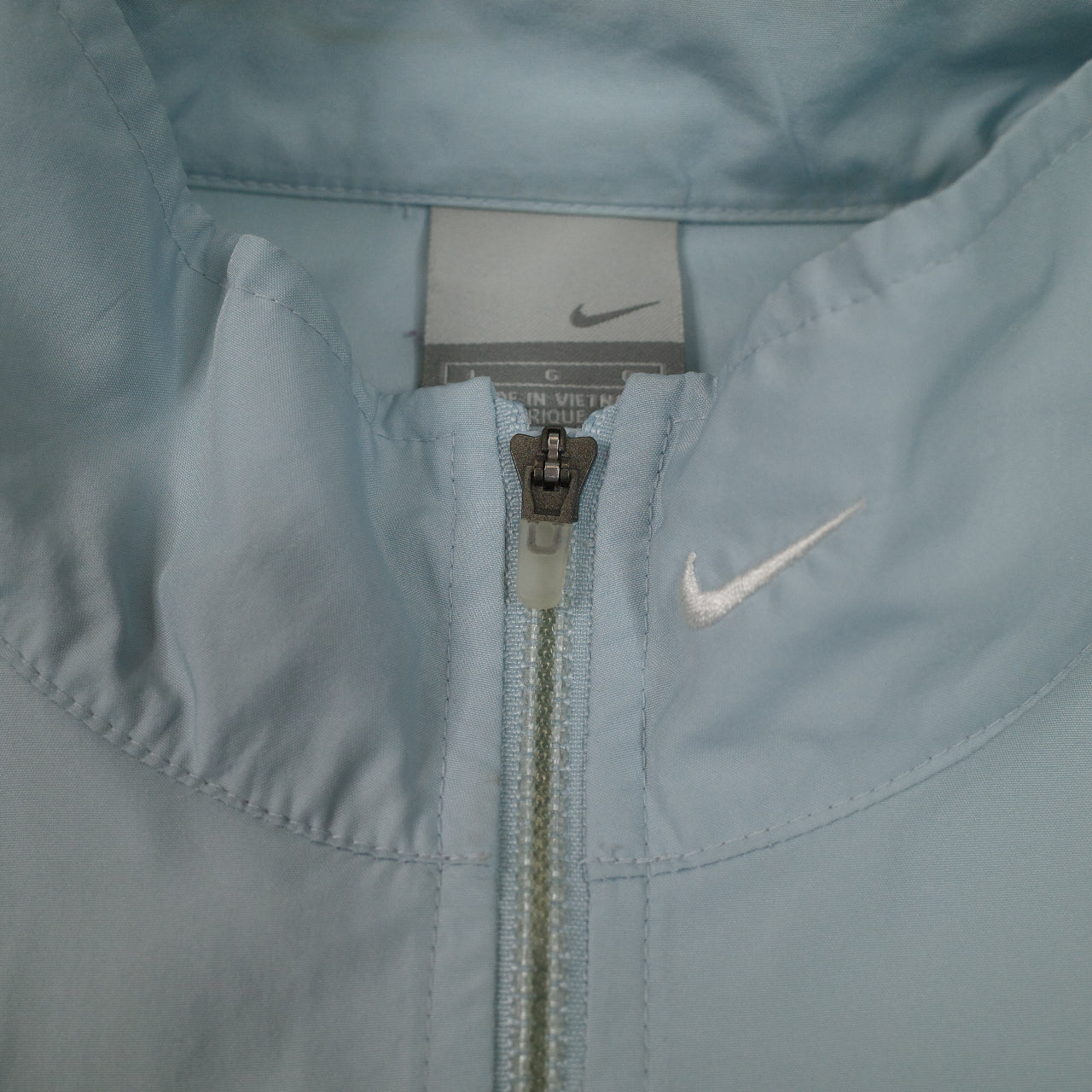 Vintage Nike Packable Baby Blue Track Zip Up Jacket Mens M