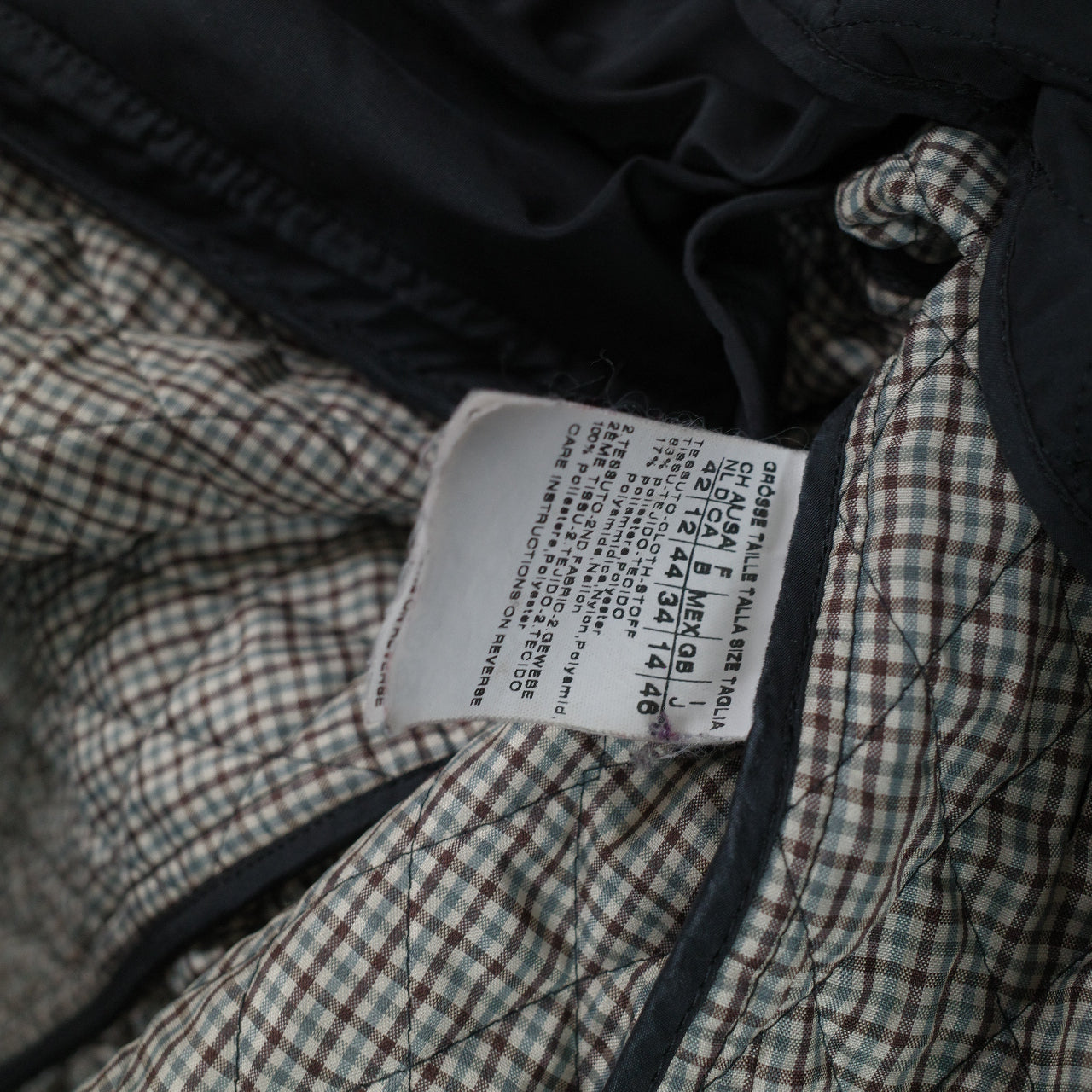 Max Mara Vintage Quilted Black Jacket Missing Buttoms Size 14