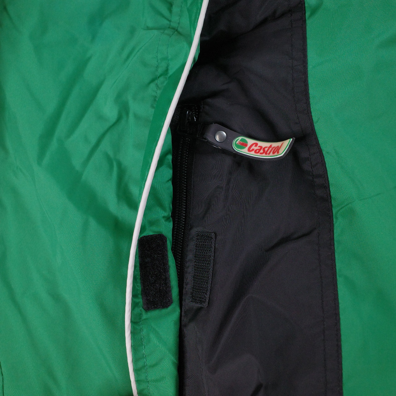 Vintage Castrol Racing Jacket Full Zip Green White Mens XL