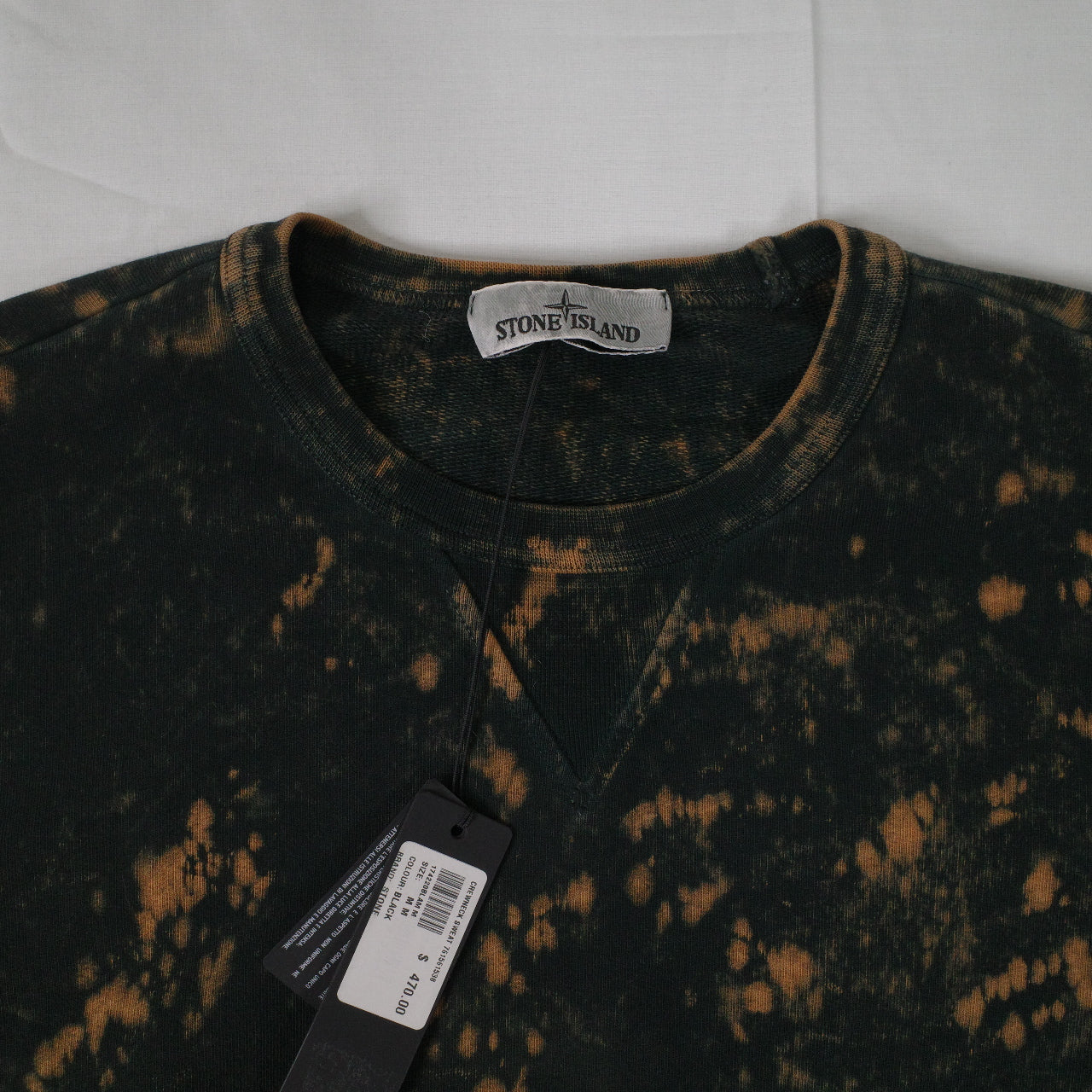 Stone Island OVD Acid Wash Black Sweatshirt Crewneck Mens Medium NWT