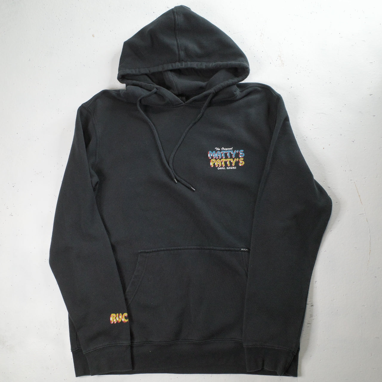 RVCA Men's Matty's Patty's Oahu Hawaii Surf Hoodie Black Men's XL