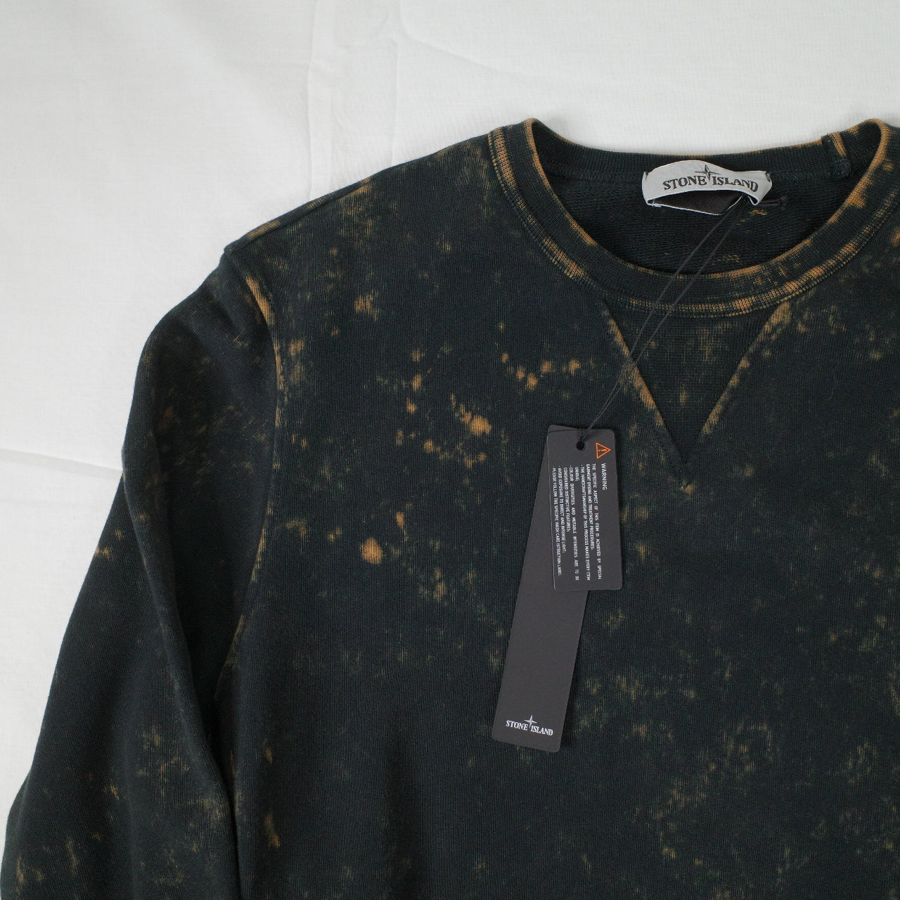 Stone Island OVD Acid Wash Black Sweatshirt Crewneck Mens Small NWT