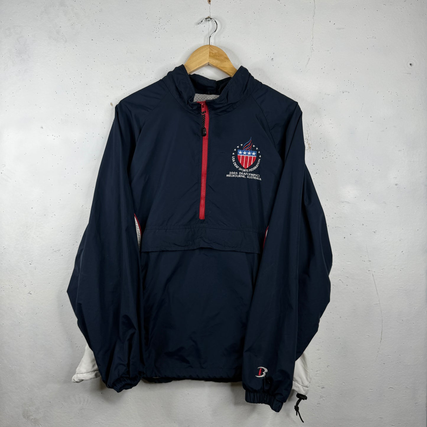 USA Deaf Sports Federation 2005 Melbourne Track Jacket Made In USA Mens XL
