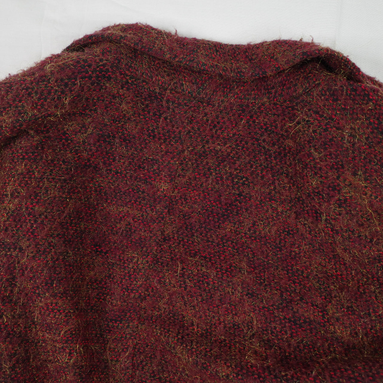 Vintage 70's Chambray Boule Red Glitter Wool Jacket Coat Sz 16 L Made in Great Britain VGC