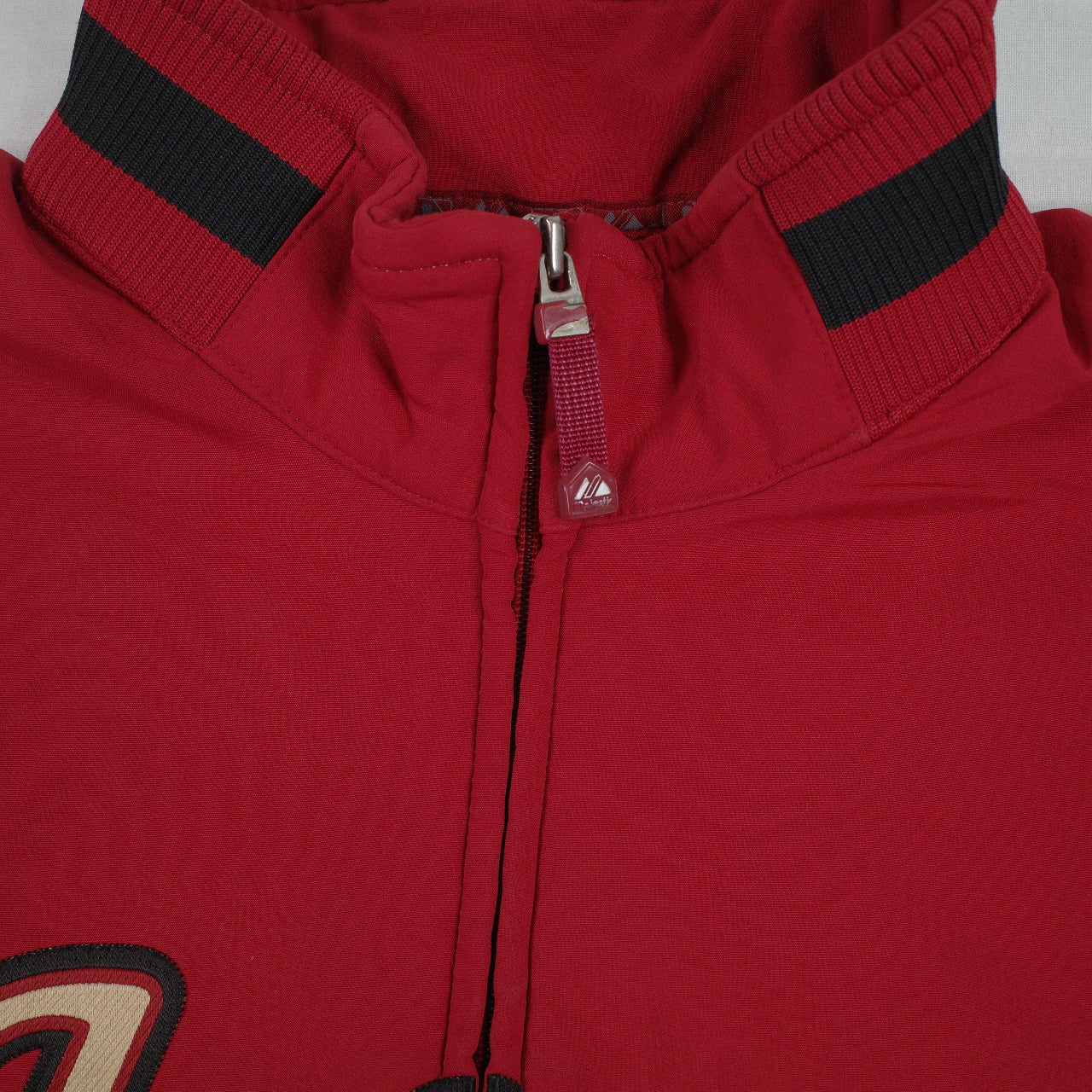 Houston Astros Jacket Mens Large Red Black MLB Baseball Majestic Full Zip Script