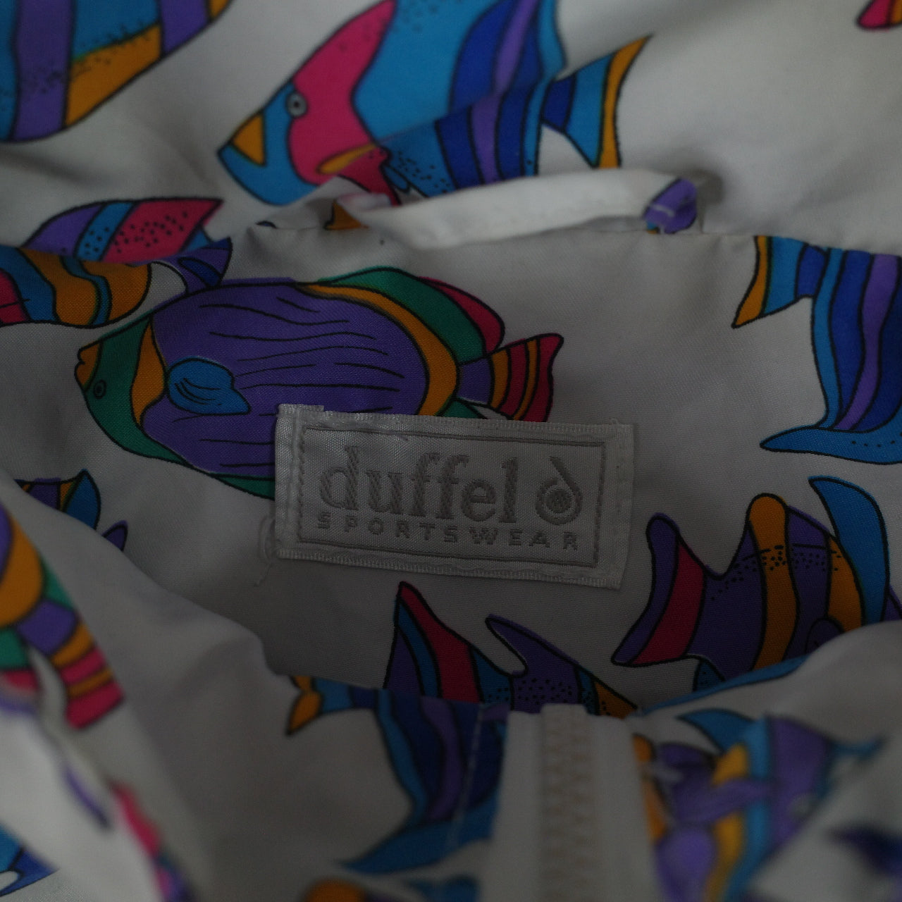 Duffel Sportswear Tropical Fish All Over Print 1980s Jacket Large
